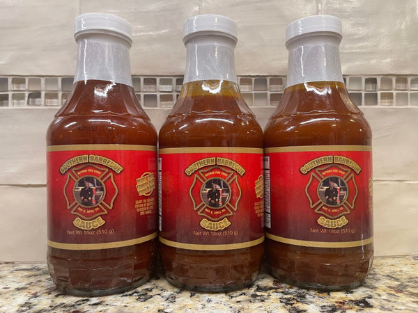 3 BOTTLES Southern Barbecue BBQ Sauce 18 oz Pork Fire Chief