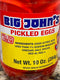 2 JARS Big John's Pickled Eggs 10 oz Jar Snack Bar Food