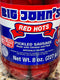 2 JARS Big John's Pickled Pork Sausage 8 oz Jar Red Hots Meat Wieners