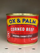 4 CANS Ox & Palm Corned Beef Original Chunky Style 7 oz Sandwich Meat