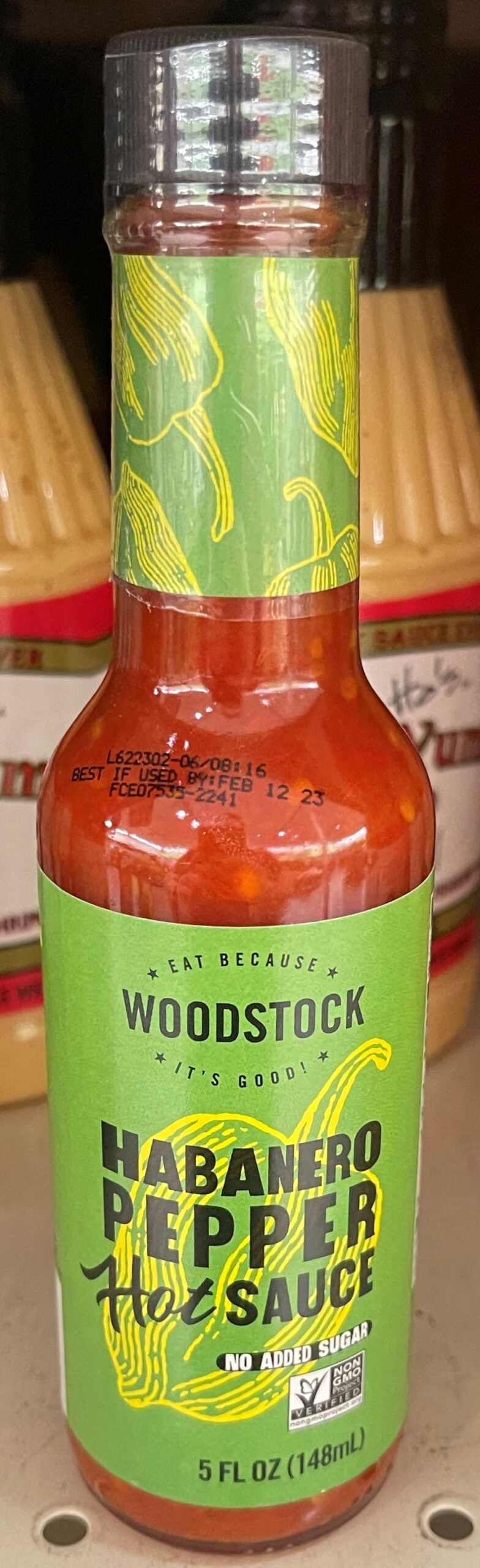 Woodstock Habanero Pepper Hot Sauce 5 Oz Marinade Eggs Tofu