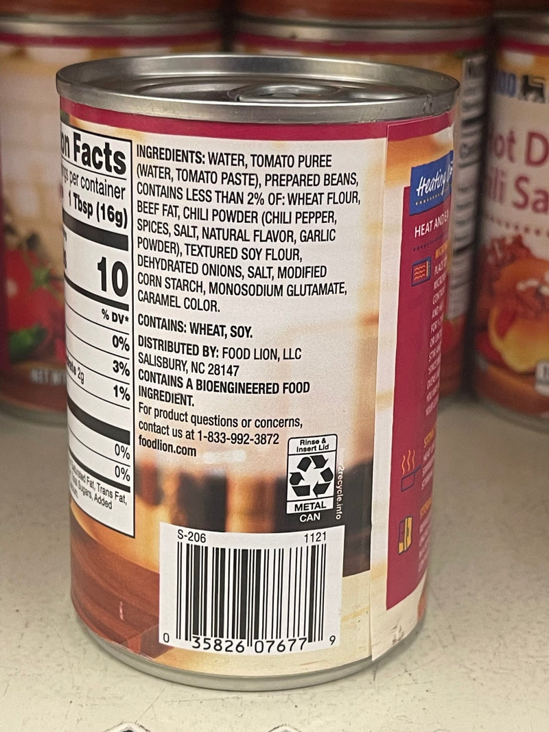 6 CANS Food Lion Hot Dog Chili Sauce 10.5 oz Can Dip No Beans