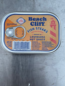 12 CANS Beach Cliff Fish Steaks in Louisiana Hot Sauce 3.75 Oz can