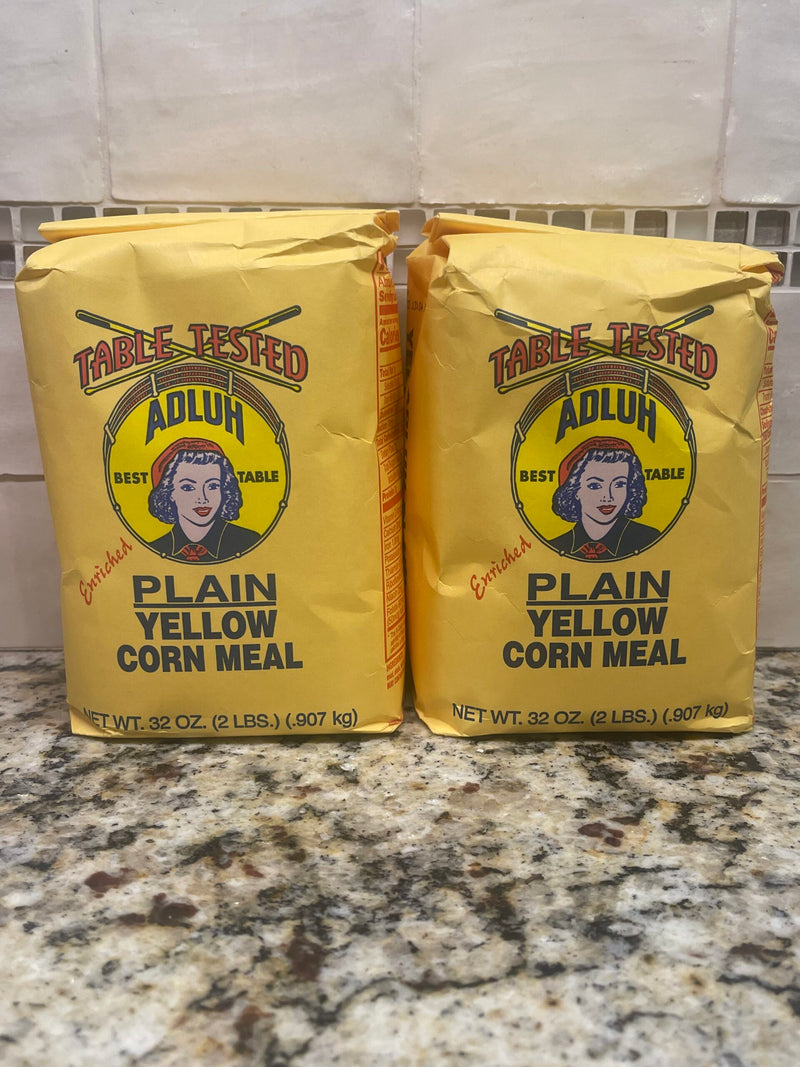 2 BAGS Adluh Table Tested Plain Yellow Corn Meal 2 Lb flour Enriched