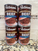 4 CANS Patterson’s Barbecue Beef in Sauce, Carolina Cooked 10 oz