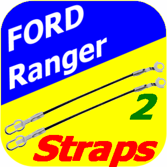 2 Bed Tailgate Hinge Straps Cables Ford Ranger Pickup Truck 94-03 4wd 2wd Pair-7098