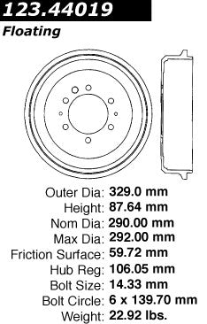 Front or Rear Brake Drum for Toyota Land Cruiser FJ40 FJ55 e-80