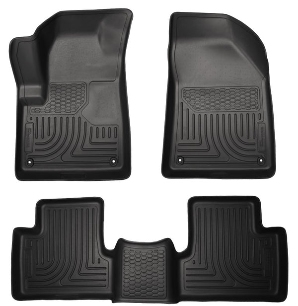 2014 Jeep Cherokee Floor Mats Black Husky Liners WeatherBEATER Front Rear-0