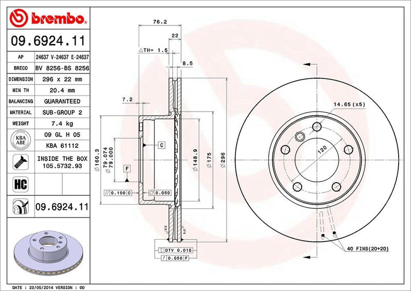 New Pair Brembo Front Brake Rotors for BMW 525i 528i