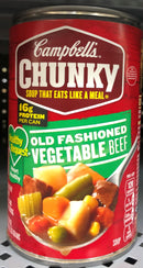 12 Campbell's CHUNKY Old Fashioned Vegetable Beef Soup 18.8 oz Cans FREE SHIP