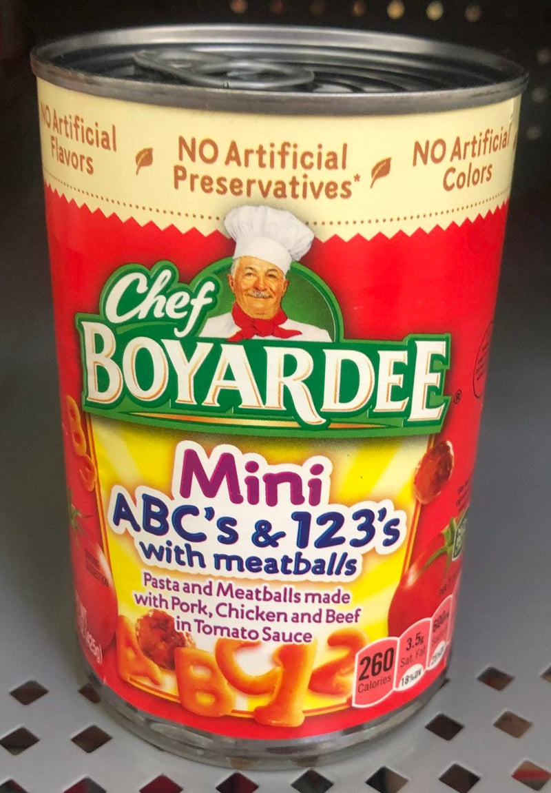 16 Chef Boyardee Mini ABCs and 123s w/ Meatballs 15 oz Cans Pasta FREE SHIP