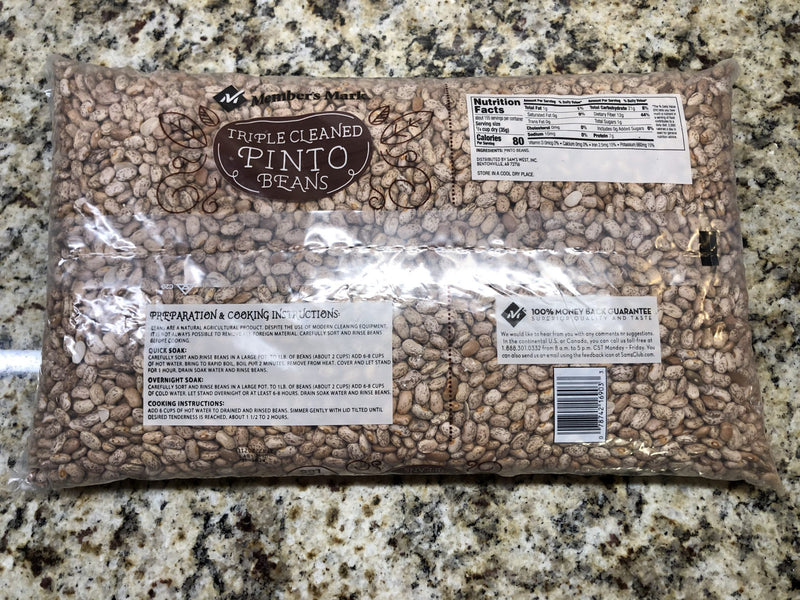 12 POUNDS BULK Member's Mark Triple Cleaned Dried Pinto Beans 12 lbs FREE SHIP