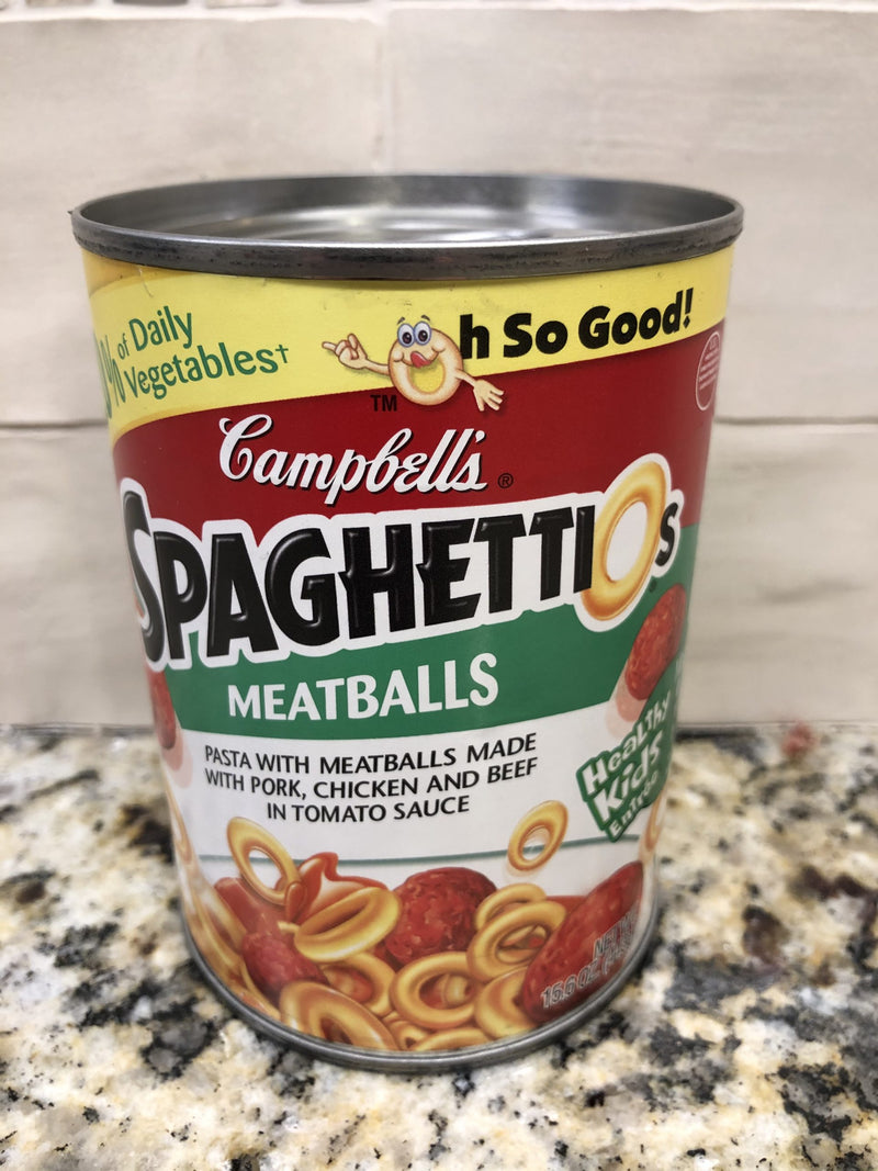 16 Campbell's SpaghettiOs Pasta with Meatballs Cans Tomato Sauce FREE SHIP