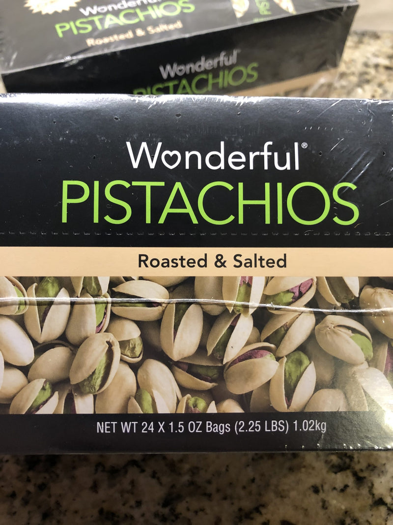 Wonderful Pistachios Roasted and Salted 1.5 oz 48 Pack Bag Nuts Snack FREE SHIP