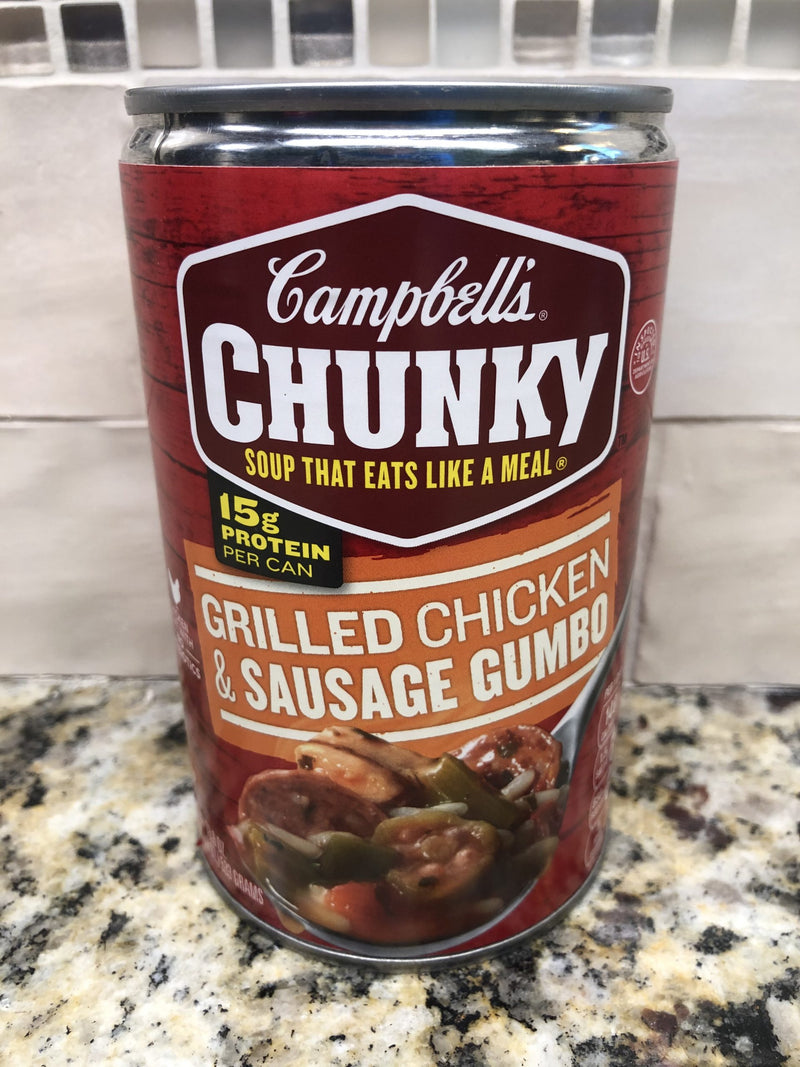 4 Campbell's CHUNKY Grilled Chicken & Sausage Gumbo Soup 18.8 oz Cans Creole