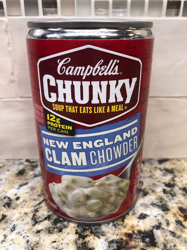 12 Campbell's CHUNKY New England Clam Chowder Soup 18.8 oz Cans FREE SHIP