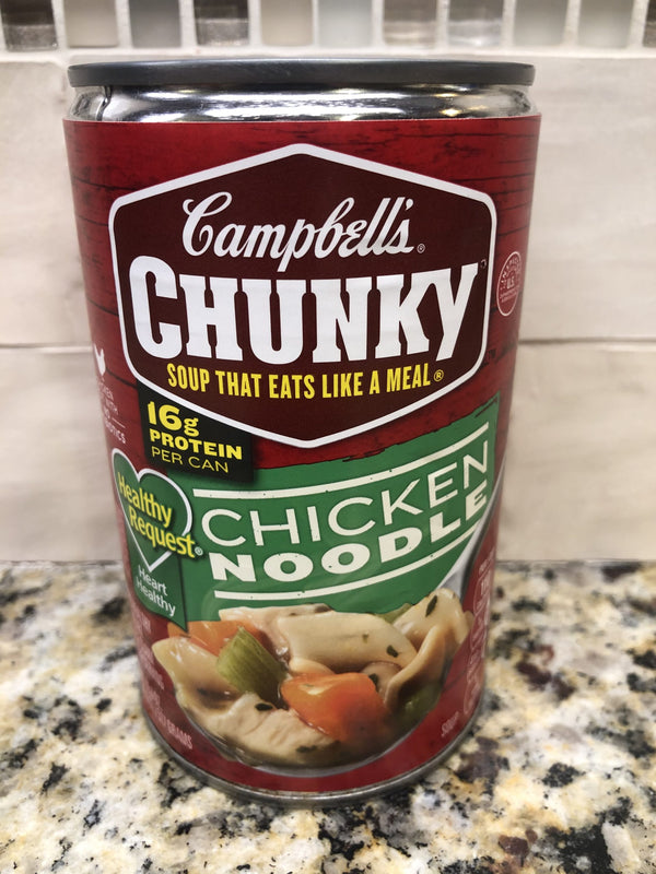 12 Campbell's CHUNKY Healthy Request Chicken Noodle Soup 18.8 oz Cans FREE SHIP