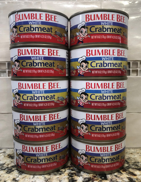 10 CANS BUMBLE BEE White Crab Meat 6 oz Dip Cake Food Salad Snack