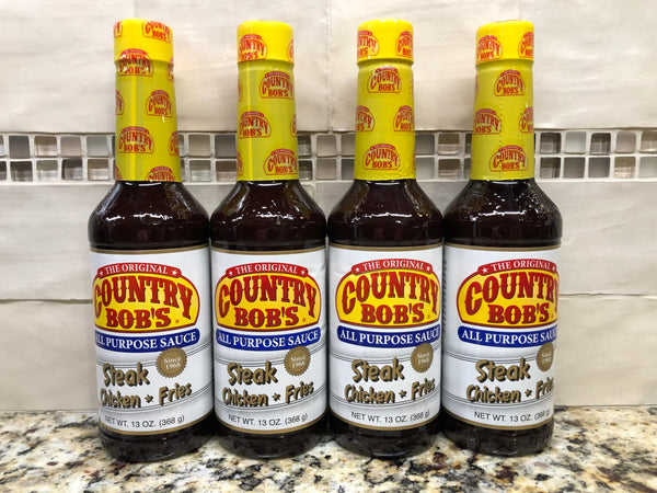 4 Bottles Country Bob's Steak Chicken Fries Barbecue All Purpose BBQ Sauce 13 oz