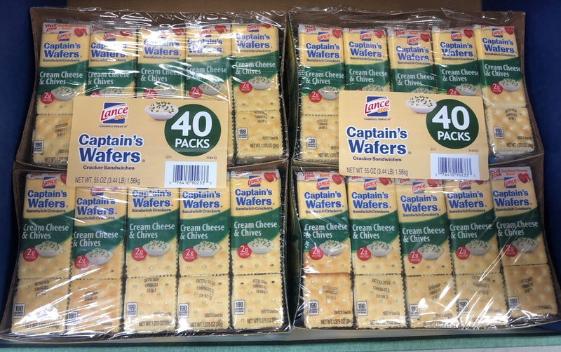 80 Packs Lance Cream Cheese & Chives on Captain’s Wafer Crackers NABS FREE SHIP