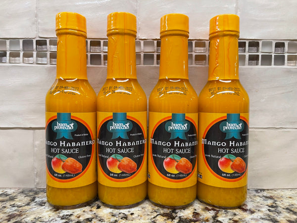 4 BOTTLES Buen Provecho Mango Habanero Hot Sauce 5 Oz Salsa