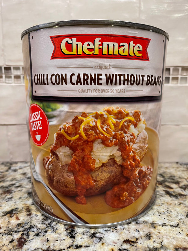 HUGE CAN Chef Mate Chili con carne without Beans 6lb 10oz Chefmate