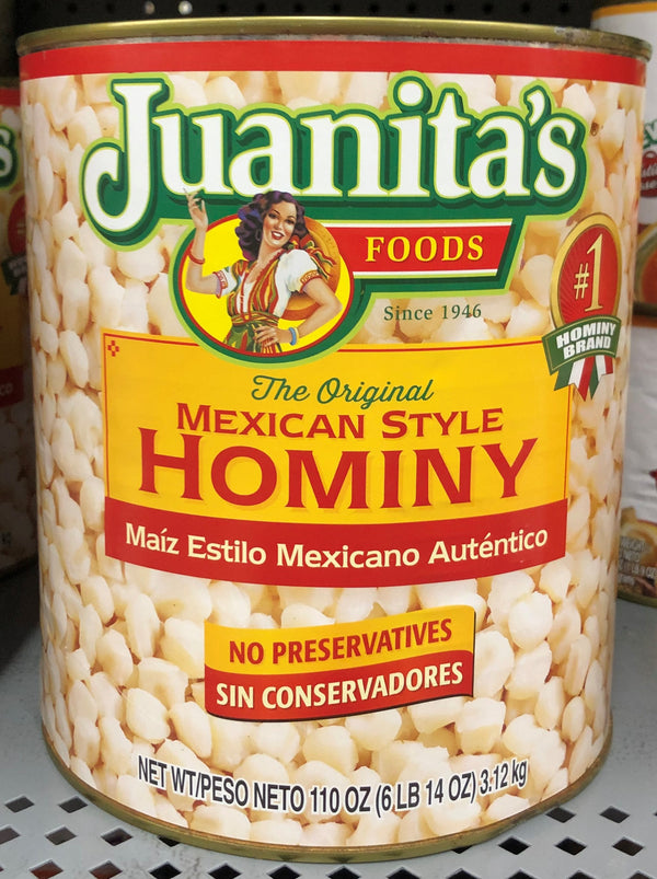 Juanita's Foods Mexican Style Hominy 2.97 kg Can Corn 6lb14oz