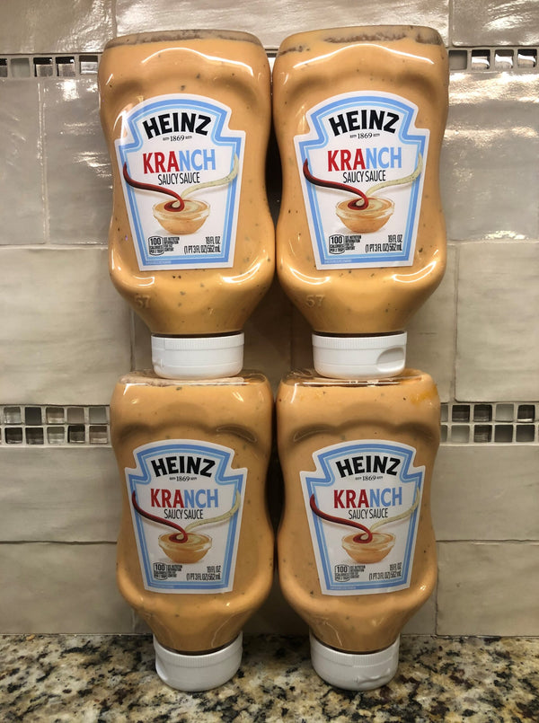 4 BOTTLES Heinz Kranch Dipping Sauce Ranch & Ketchup Sauce Mix 19 oz Bottle Fries