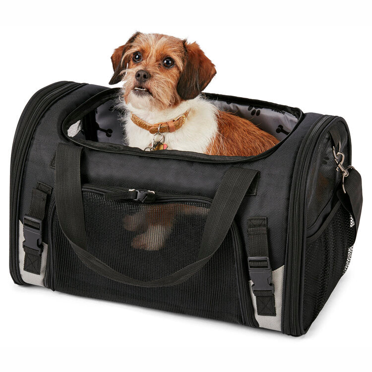 Black Mobile Dog Gear Pet Carrier PLUS  Tote with Lined Food Puppy