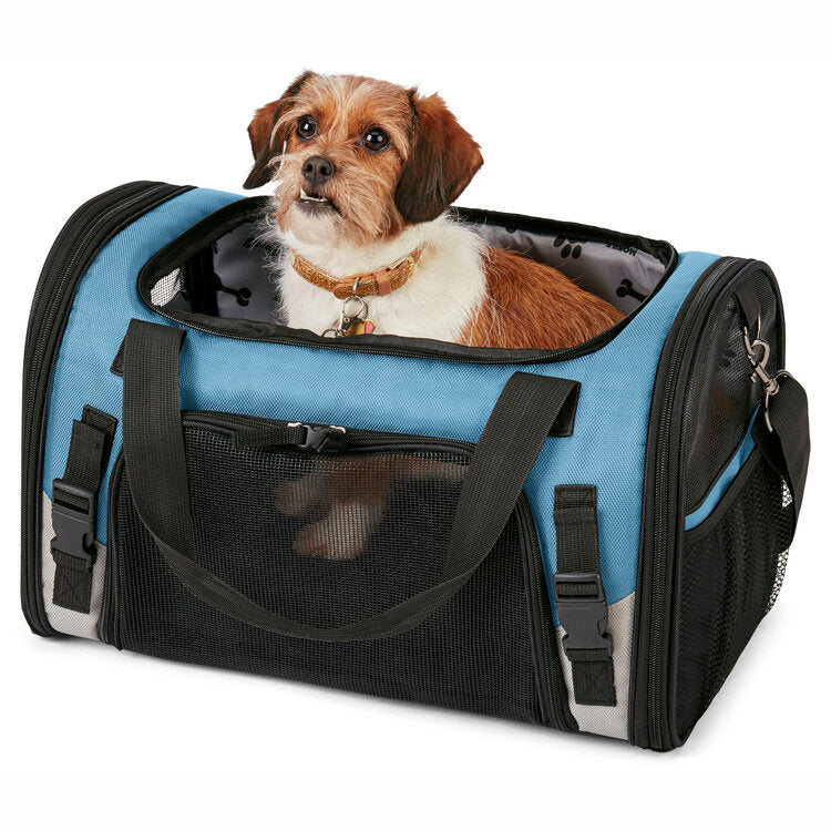 BLUE Mobile Dog Gear Pet Carrier PLUS  Tote with Lined Food Puppy