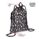 BLACK Paw Print Mobile Dog Gear Dogssentials Drawstring Cinch Sack Food Toys