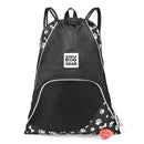 BLACK Paw Print Mobile Dog Gear Dogssentials Drawstring Cinch Sack Food Toys