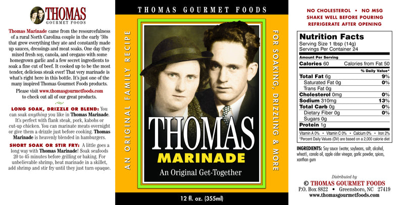 3 BOTTLES Thomas Gourmet Foods Marinade 14 oz Sauce Fish Chicken