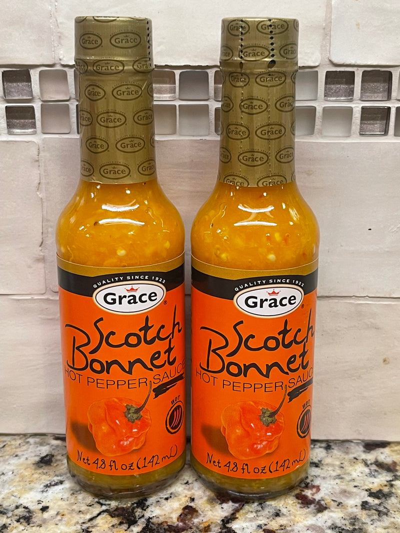 2 BOTTLES Grace Scotch Bonnet Hot Pepper Sauce 4.8 oz Jamaican