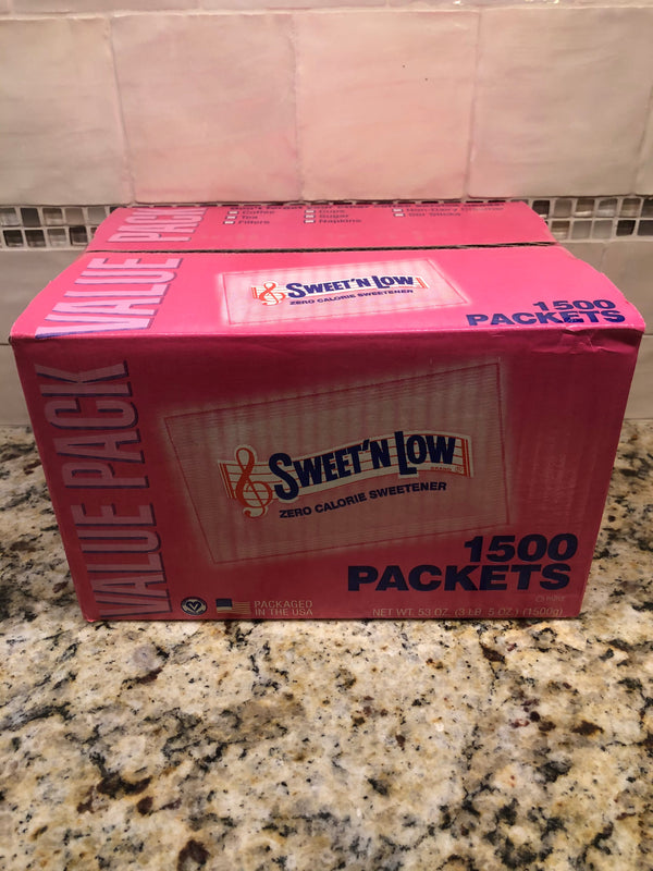 1500 PACKETS Sweet'N Low Zero Calorie Sugar Substitute Sweetner FREE SHIP