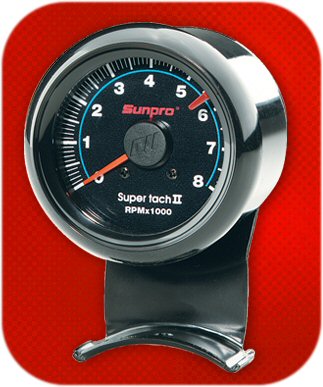 SunPro Mini Tachometer Black Drag Car V8 V6 4 Cage NOS Mopar Chevy Ford Hotrod-0