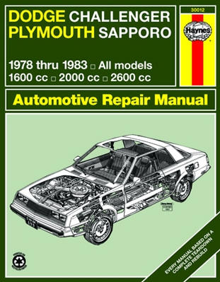 Repair Manual Book Dodge Challenger & Plymouth Sapporo-0