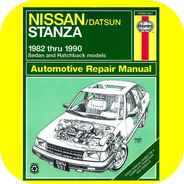 Repair Manual Book for Nissan Stanza 82-90 XE Deluxe Owners-0