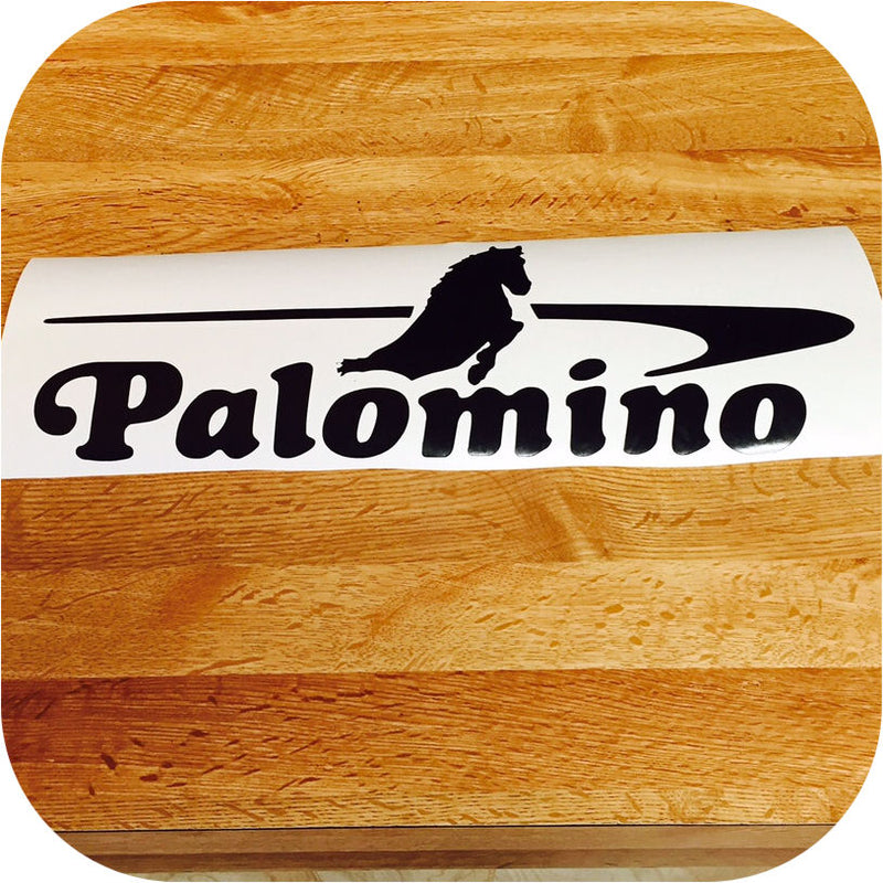 Decal for Palomino Pop Up Camper Trailer Sticker Black Pony Filly Pinto Yearling-0