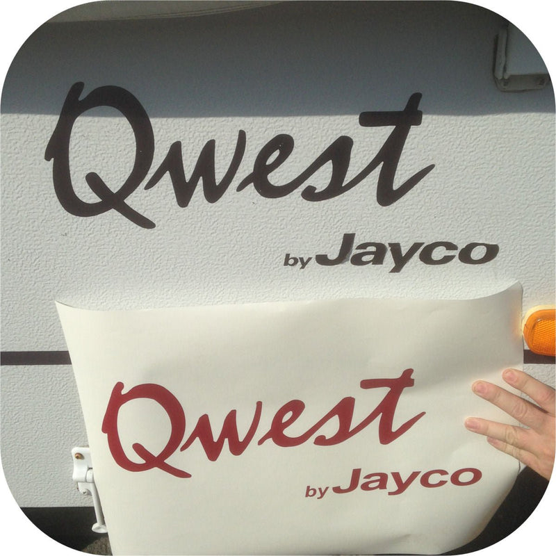 Decals for Jayco Qwest Camper Tent Travel Trailer Stickers Pop Up RV DARK RED -3-18910