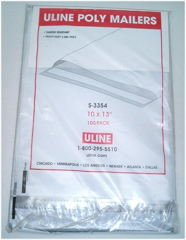 ULINE Pack 100 Poly Mailers 10x13" UPS USPS Envelope NR-0