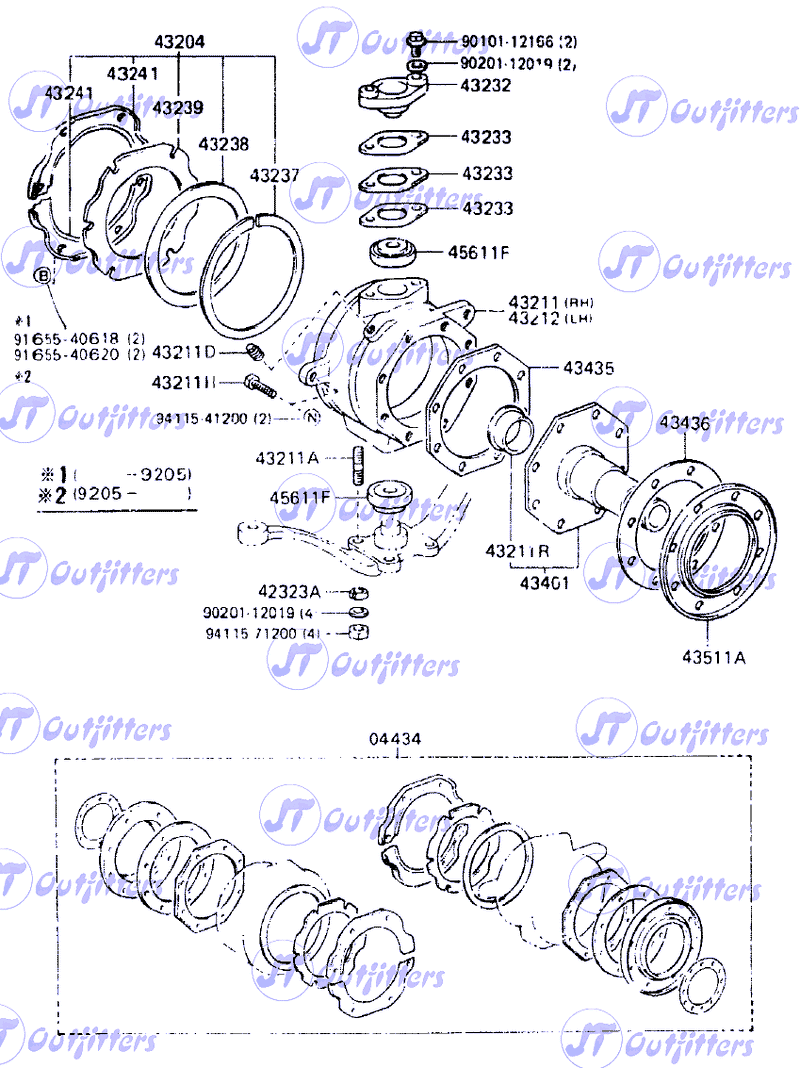 Axle Knuckle Rebuild Kit Toyota Land Cruiser FJ80 FZJ80-11025