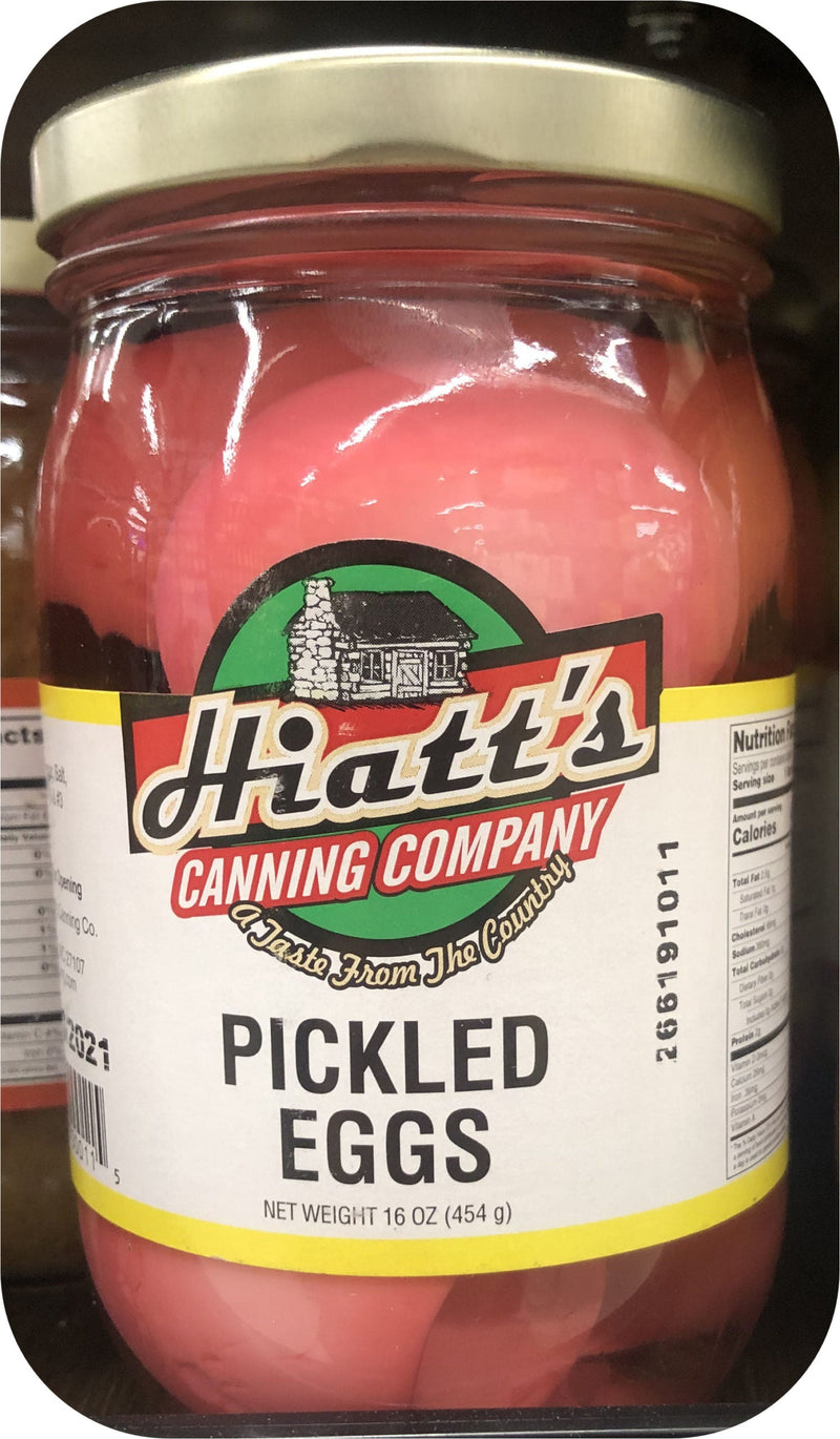 Mrs Hiatt's Canning Pickled Eggs 16 oz Jar Snack Bar Food Deviled protein