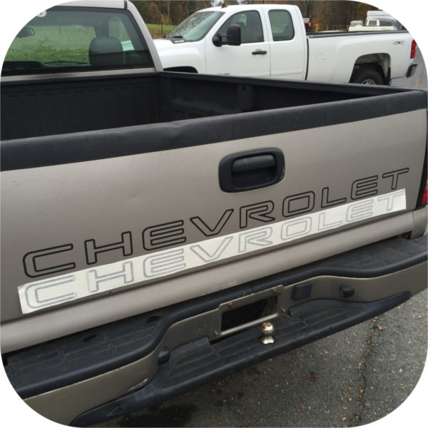 BLACK 99-07 Chevy Pickup Truck Chevrolet Silverado Tailgate Vinyl Letters Decal-21250