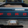 RED 87-93 Ford Pickup Truck Fleetside Bronco Tailgate Vinyl Letters Decal Rear-0
