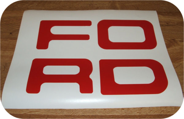 RED 87-93 Ford Pickup Truck Fleetside Bronco Tailgate Vinyl Letters Decal Rear-11986