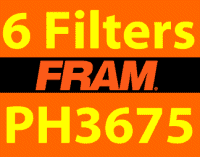 6 FRAM Oil Filters GMC Denali Yukon Sierra Envoy Canyon-470