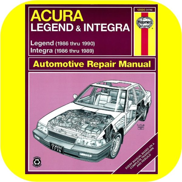 Repair Manual Book Acura Integra & Legend 86-90 owners-0