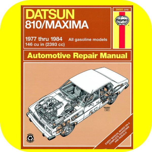 Repair Manual Book for Nissan Datsun 810 Maxima 77-84 Shop-0