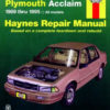 Repair Manual Book Dodge Spirit Plymouth Acclaim 89-05-0